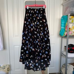 Floral high-low maxi skirt